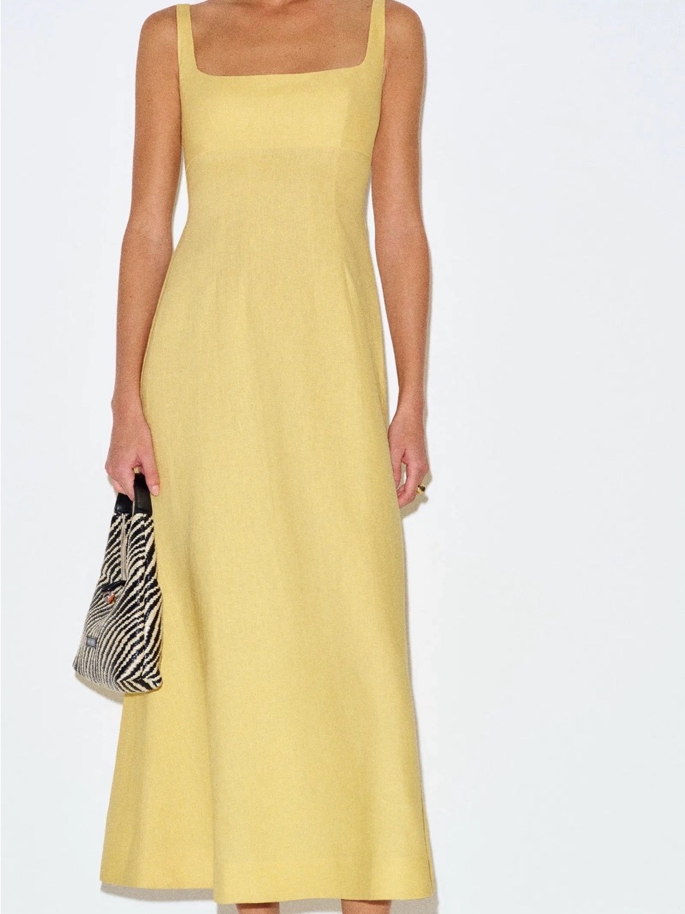 Reformation Sabine Linen Dress Yellow - Size 8